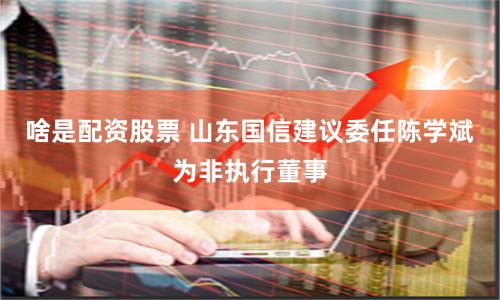 啥是配资股票 山东国信建议委任陈学斌为非执行董事